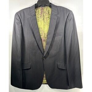 Ted Baker London Single Breasted Jacket Sport Coat Blazer Striped Black 44R